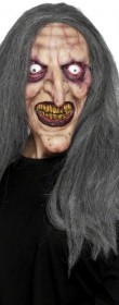 Masque de sorcière halloween avec cheveux