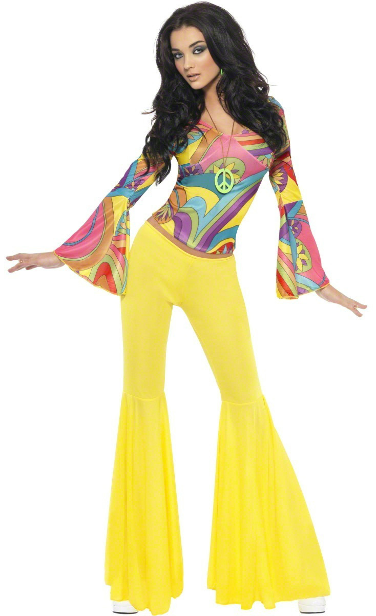 d guisement baba cool femme Pantalon pattes d ph hippie